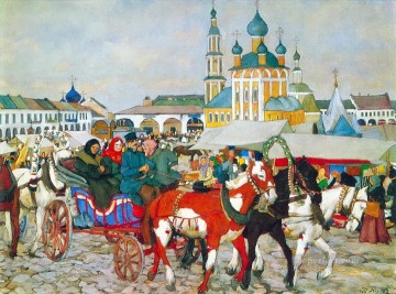 Triple en uglich 1913 1 Konstantin Yuon paisaje urbano escenas de la ciudad Pinturas al óleo